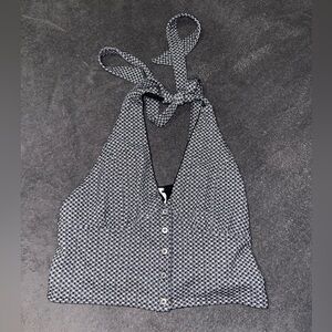 EUC Free People Picnic button halter crop top